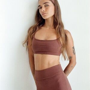 Indigo Luna Bella Bamboo Crop – Chocolate – Minimal Yoga Lounge Top